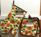 Chef Valley 3 Pcs Sunshine Sunflower Oven Mitt 12 2 Pot Holder 7 X7 Easy Care 878848000083