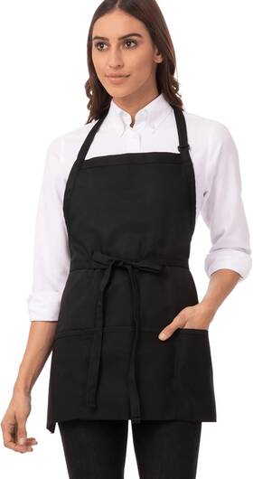 Chef Works 678544501880 Unisex Three Pocket Apron One Size Black