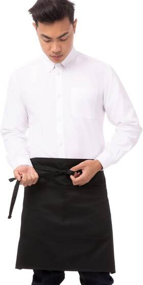 Chef Works 678544906326 Unisex Half Bistro Server Apron One Size Black