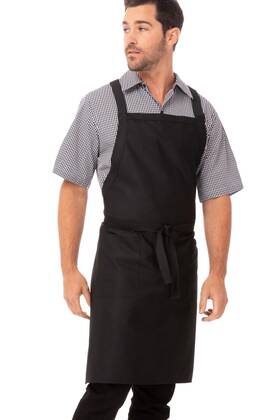 Chef Works 678544968805 Unisex Cross-back Bib Apron Black One Size