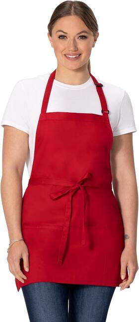 Chef Works 767654661925 Unisex Three Pocket Apron One Size Red