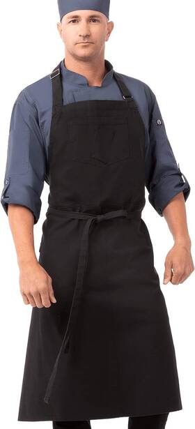 Abckv003 Chef Works Unisex Rockford Chefs Bib Apron One Size Steel Grey