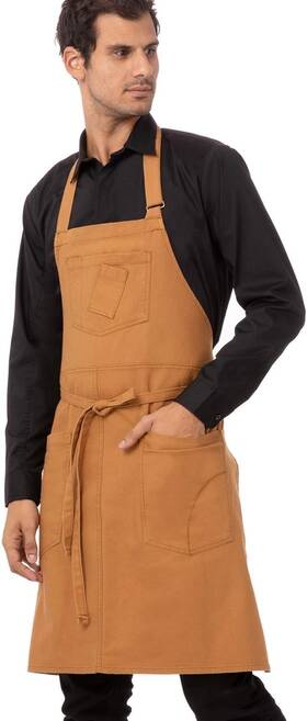Abkv053 Chef Works Unisex Rockford Bib Apron Nutmeg
