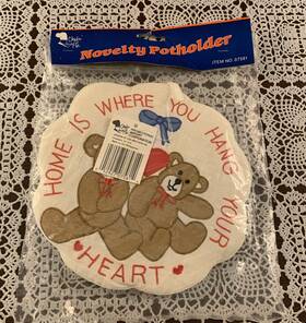 Chefs Pic 052927075814 Novelty Pot Holder Teddy Bears Home Where You Hang Heart Brand New