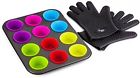 Chefs Star Carbon Steel Cupcake Baking Pan With Removable And Reusable Silicone 848441026483