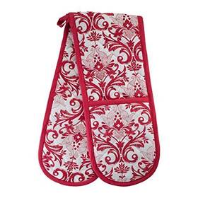Chefs Tech 046655992260 Kitchen Bbq Christmas Red Double Oven Mitts Gloves Extra Long And Thick Qu