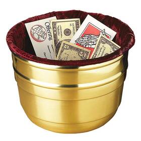 Gs526 Christian Brands Church Supply Large Offering Pot With Maroon Bag