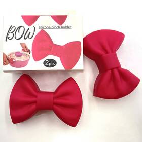 Grj-001 Cixvoemk Bow Tie Silicone Heat Insulator Clip Mini Oven Mitt Finger Guard Pot Holder