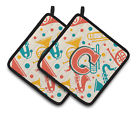 Cj2001-cpthd Carolines Treasures Letter Retro Teal Orange Musical Instruments 638508385932