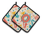 Cj2001-opthd Carolines Treasures Letter Retro Teal Orange Musical Instruments 638508386052