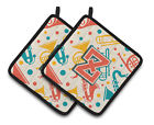 Cj2001-zpthd Carolines Treasures Letter Retro Teal Orange Musical Instruments 638508386168