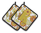 Cj2003-kpthd Carolines Treasures Letter Floral Mustard And Green Pair 638508386533