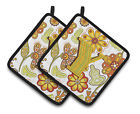 Cj2003-ypthd Carolines Treasures Letter Floral Mustard And Green Pair 638508386663