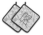 Cj2007-kpthd Caroline S Treasures Letter K Musical Note Letters Pair Of Pot Holders 638508387561