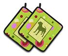 Ck1153pthd  Carolines Treasures Lime Green Dots Pit Bull Pair 638508407214