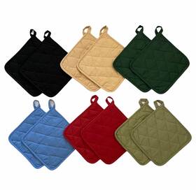 Classic Home 850032367196 12 Pack Cotton Pot Holders 8x8inch Heat Resistant Hotpads For Cooking