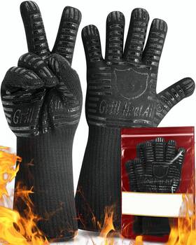 1472 Cnejucw 635411029212 Heat Resistant Silicone Bbq Gloves - Fire Protection Up To F Insulated