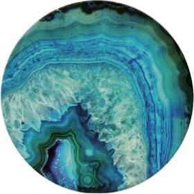 Coasterstone 022895192097 Faux Ceramic 7 Inch Trivet Pans And Dishes Agate Print Stone Hot Mat Blue Green