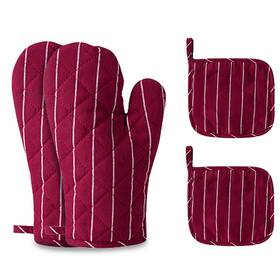 Coekmoed 614166451653 4pcs Oven Mitts And Pot Holders Heat Resistant Set With P