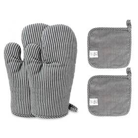 Coekmoed 791727115947 4pcs Oven Mitts And Pot Holders Heat Resistant Set With Pothholderhea