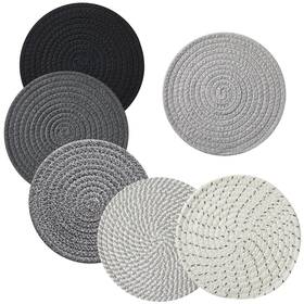 Gd-002-6p-mix-grey Coga 8 Inch Trivets For Dishes Pots And Pans 6 Pack Heat Resistant Hot Pads Pot Hol
