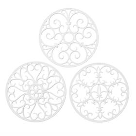 Cls-0017 Colinda Cls-0017/wh Silicone Trivet Mat - Non-slip And Heat Resistant Kitchen Pads For White