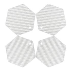 Cls-0018 Colinda Cls-0018/wh 4 Packed Silicone Trivet Mats - Diy Different Size Dish Drying Mat Hot Pot H