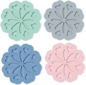 Cls-0019 Colinda Set 4 Silicone Trivet Mat - Hot Pot Holder Pads For Table And Countertop Tri
