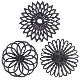 Cls-0021 Colinda Cls-0021/bk Set Of 3 Silicone Trivet Mat Hot Pot Holder Pads For Table And Countertop