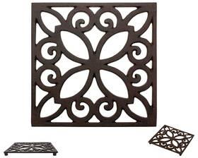 Comfify 654391562700 Decorative Cast Iron Trivet For Kitchen Or Dining Table Square With Vintage