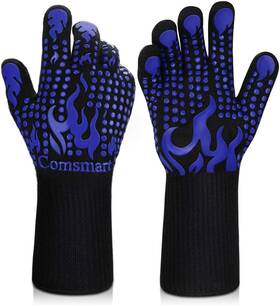 1472f Comsmart 313105277209 Bbq Gloves Heat Resistant Silicone Non-slip Oven Mitts Long Kit