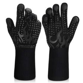 1472 Comsmart 603470406763 Bbq Gloves Degree F Grilling Silicone Non-slip Oven Long