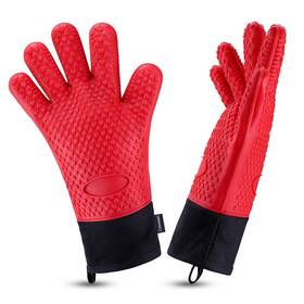 Comsmart 716253452281 Bbq Gloves Silicone Grilling Long Waterproof Kitchen Oven Mitts