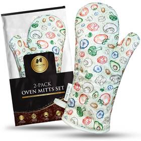 Cook N Chic 850029842163 Premium Heat-resistant Oven Mitts Stylish And Beautiful Non-slip Platinum