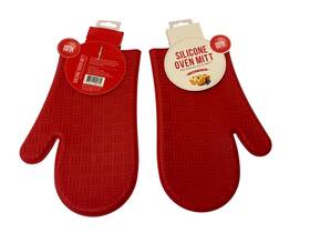 Cw5416 Cook Works Red Silicone Oven Mitt X2 New - Yes 2 Heat Resistant Up To 400f