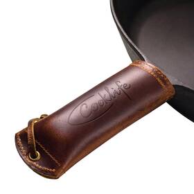 Cooklife 850061829009 Cast Iron Handle Cover - Extra Thick Leather Hot Holder For
