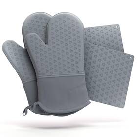 Cosy House Collection 812459037519 4-piece Oven Mitt And Pot Holder Set - 500 F Heat Resistant Trivet Cooking Glov