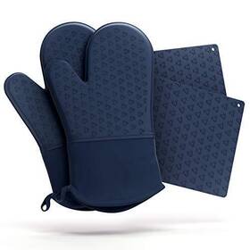 Cosy House Collection 812459037540 4-piece Oven Mitt And Pot Holder Set - 500 F Heat Resistant Trivet Cooking Glov