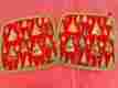Cotton-quilted-lined-9x9 Quilted Handmade 2 Pot Holders Festive Holiday Trees 100