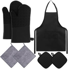 Sr-coume-3945 Coume 7 Pcs Oven Mitts And Pot Holders Set High Heat Resistant Kitchen Gloves