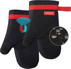 Coziselect 445033199193 Silicone Oven Mitts Magnetic Mitt Set Cotton Mits Heat Resistant