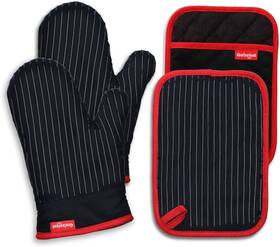 Kog001a-b Coziselect Oven Mitts And Pot Holders Set Heat Resistant Kitchen 4 Pcs