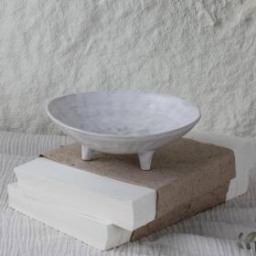 34frdfg Cozliv Wabi Sabi Footed Decorative Bowl Multi-purpose Small 6.1 Dia Natural White