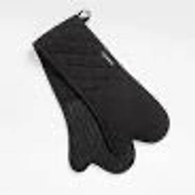 313652 Crate And Barrel 585118 Black Silicone Grip Double Oven Mitt