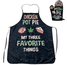 020chickenpotpiema Crazy Dog Tshirts Chicken Pot Pie My Three Favorite Things Apron Funny 420 Baking Kitchen Smock