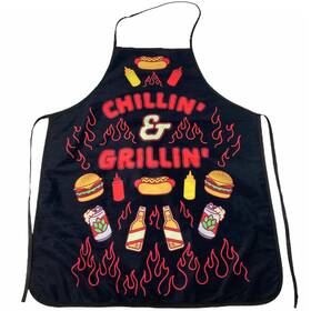 020chillingrillinma Crazy Dog Tshirts Chillin And Grillin Apron Funny Backyard Summer Bbq Kitchen Smock