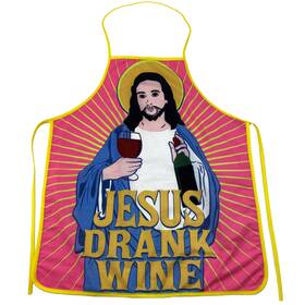 020jesusdrankwinema Crazy Dog Tshirts Jesus Drank Wine Apron Funny Religion Vino Lover Graphic Novelty Kitchen
