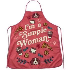 020simplewomanma Crazy Dog Tshirts Iftm A Simple Woman Apron Funny Coffee Dogs Pizza Graphic Novelty Kitchen Smock