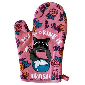 021cookingistrashma Crazy Dog Tshirts My Cooking Is Trash Oven Mitt Funny Raccoon Chef Animal Novelty Kitchen Glove