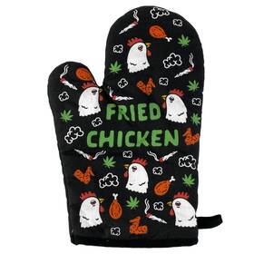 021friedchickenma Crazy Dog Tshirts Fried Chicken Oven Mitt Funny 420 Pot Weed Marijuana High Chef Cooking Glove